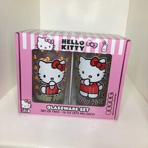 Hello Kitty Glassware Set - Pink and Red